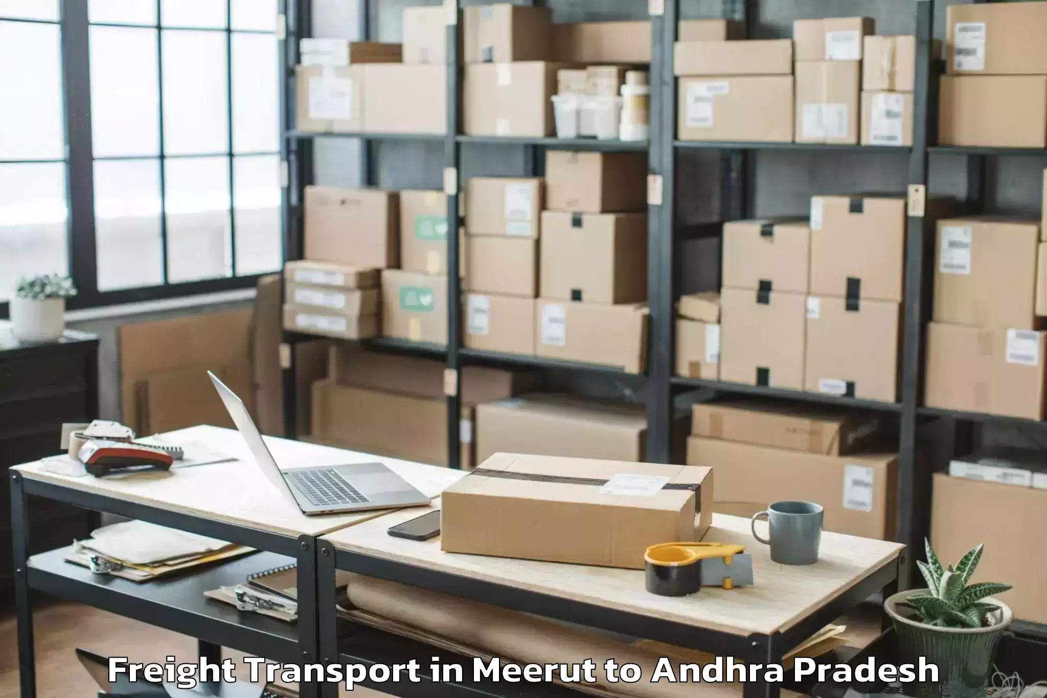 Book Meerut to Tuni Freight Transport Online